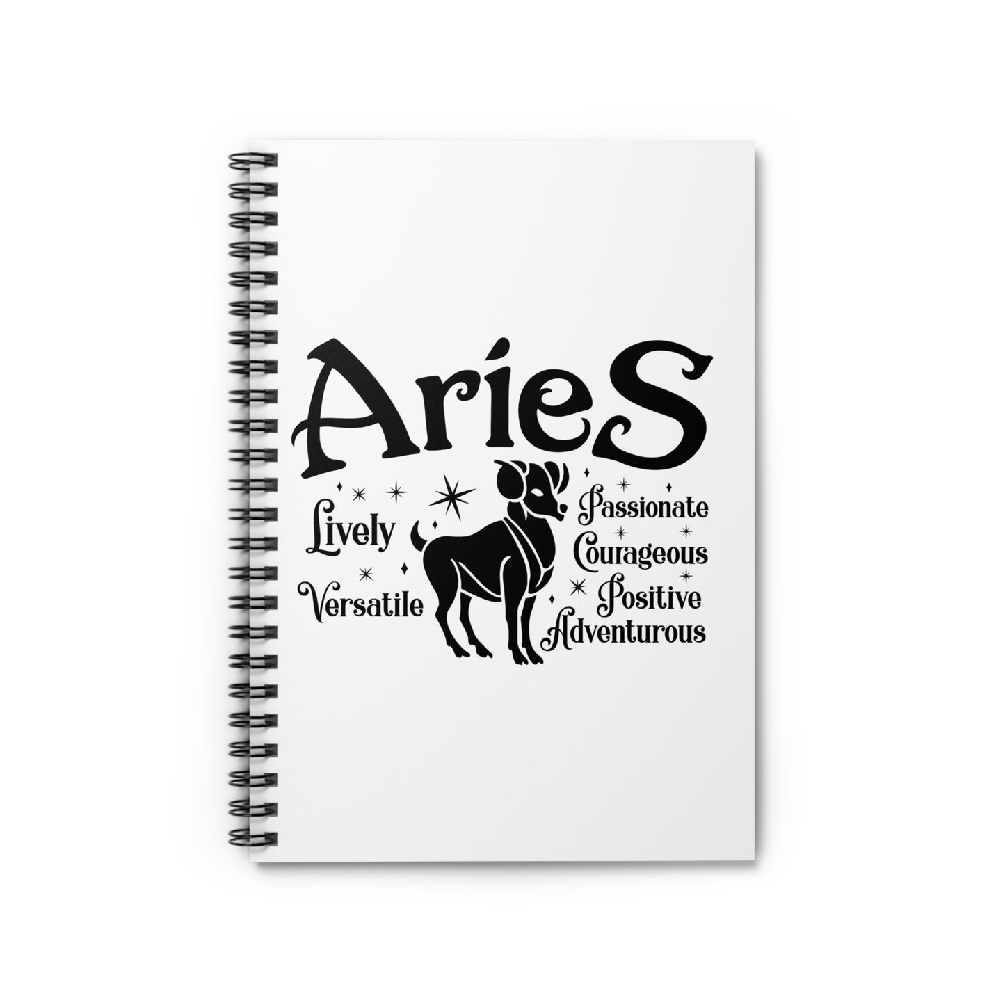 Aries Inspirational Spiral Notebook
