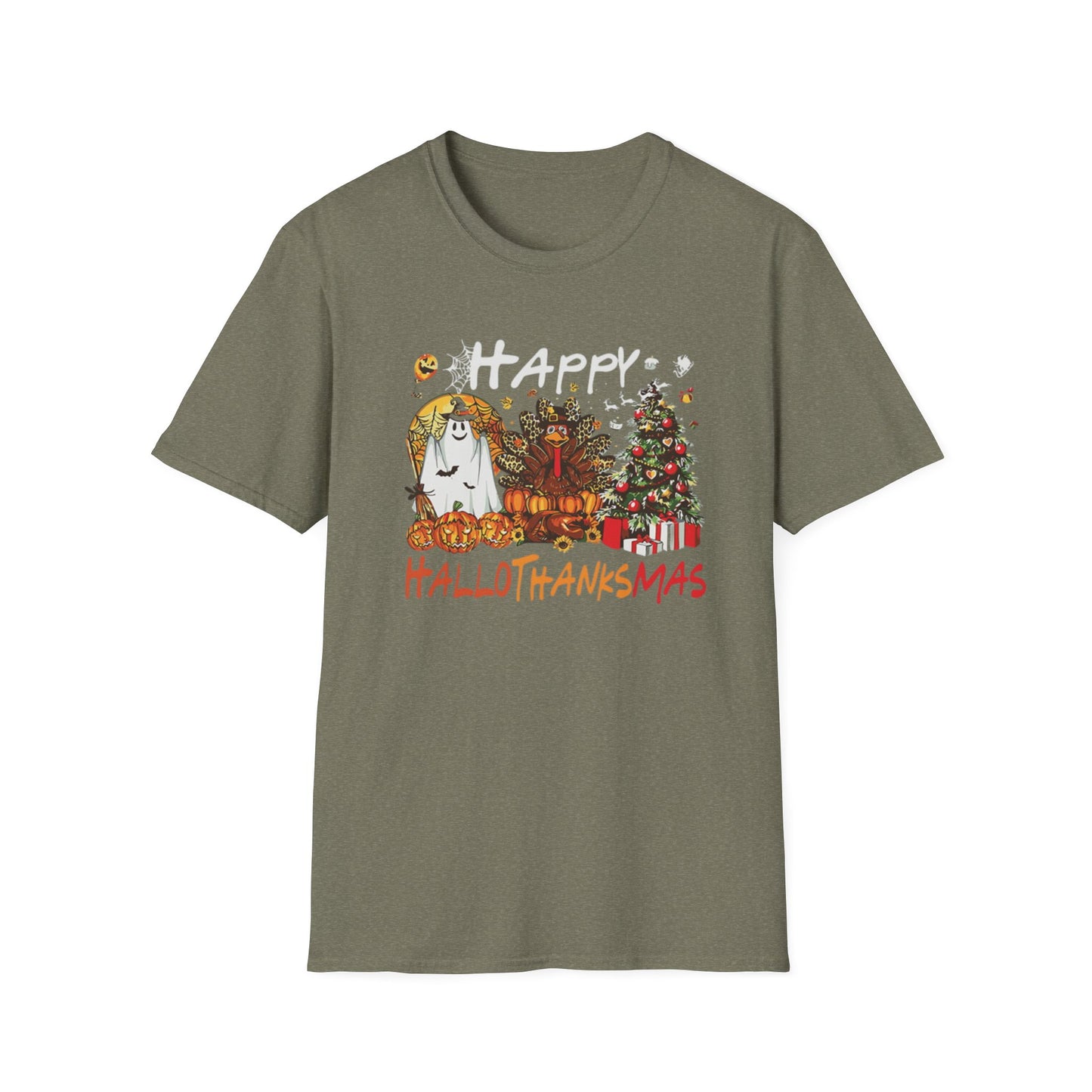 Happy Hallothanksmas Characters Unisex Softstyle T-Shirt
