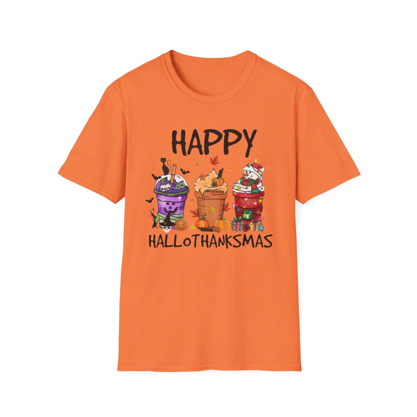 Happy Hallothanksmas Drinks Unisex Softstyle T-Shirt