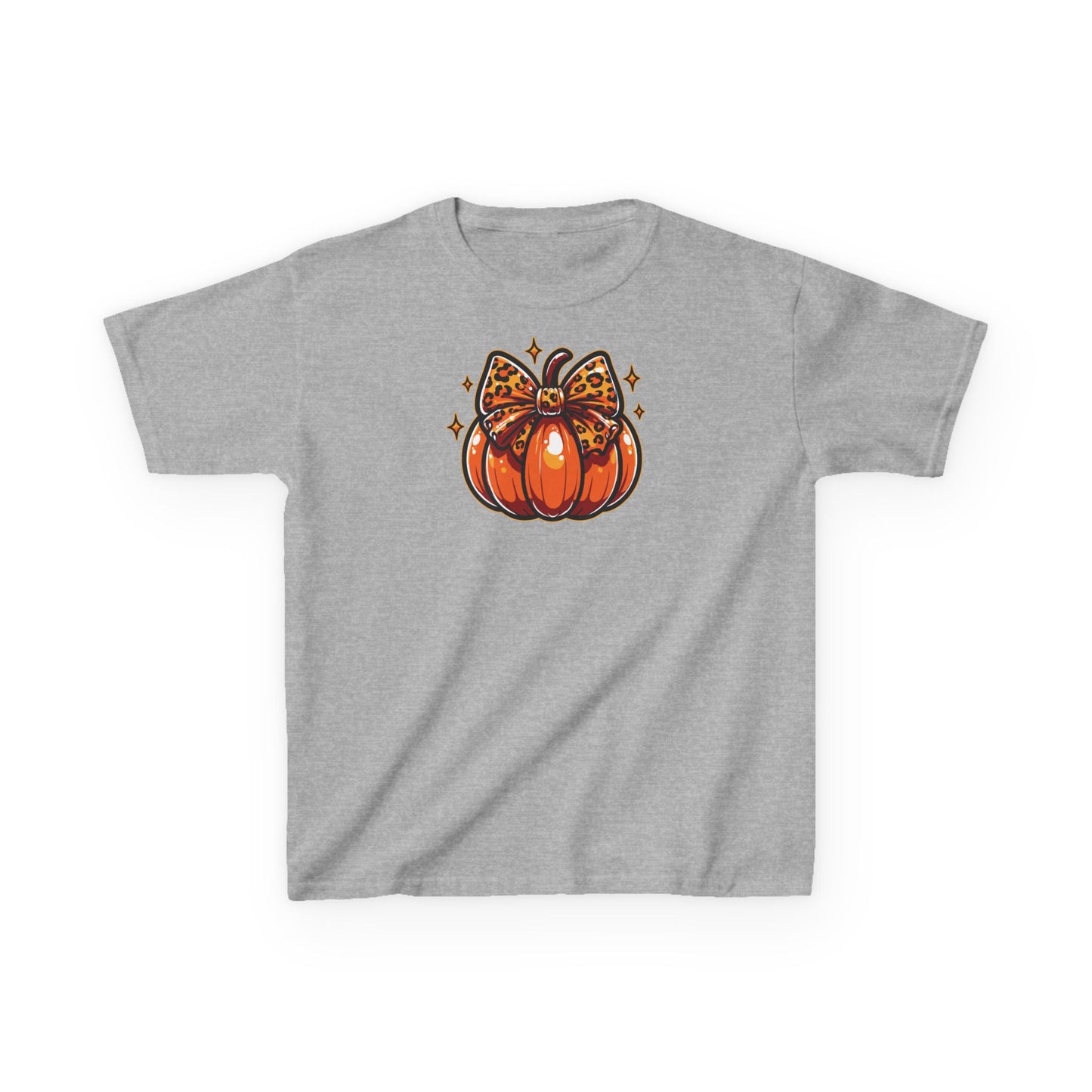 Leopard Pumpkin Bow Kids Tee