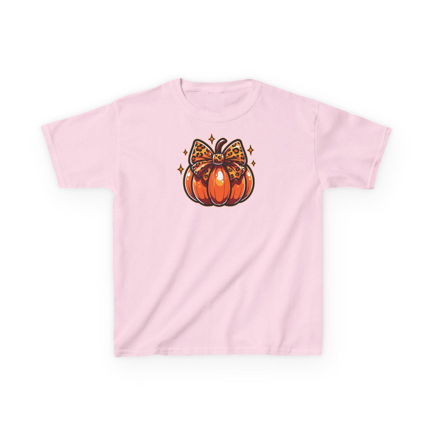 Leopard Pumpkin Bow Kids Tee