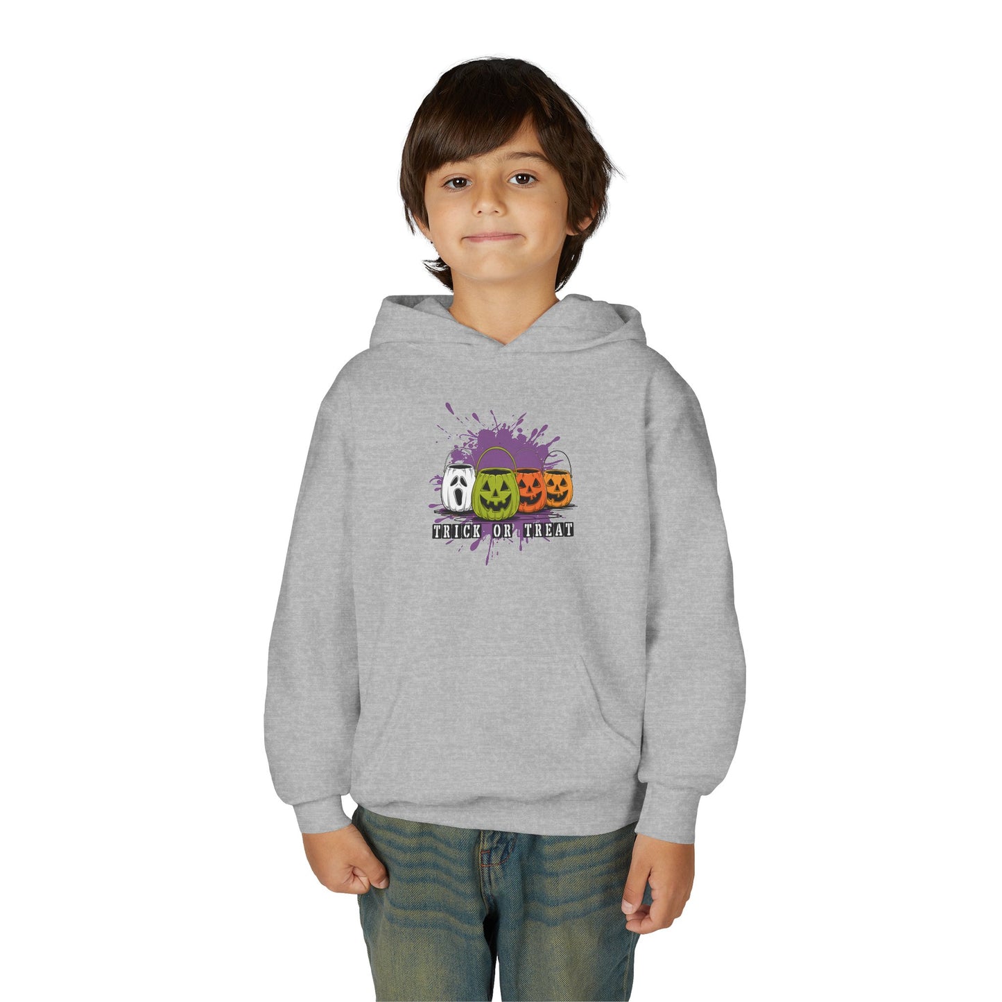 Halloween Pumpkin Trick or Treat Youth Hoodie