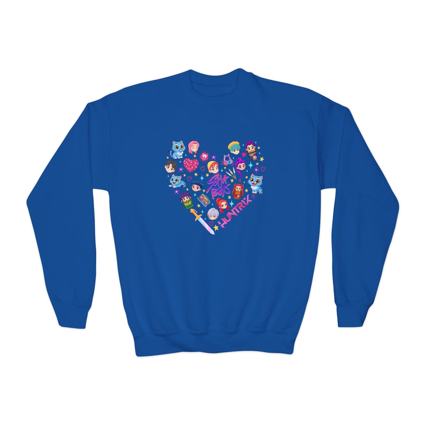 Youth Kpop Character Heart Crewneck Sweatshirt