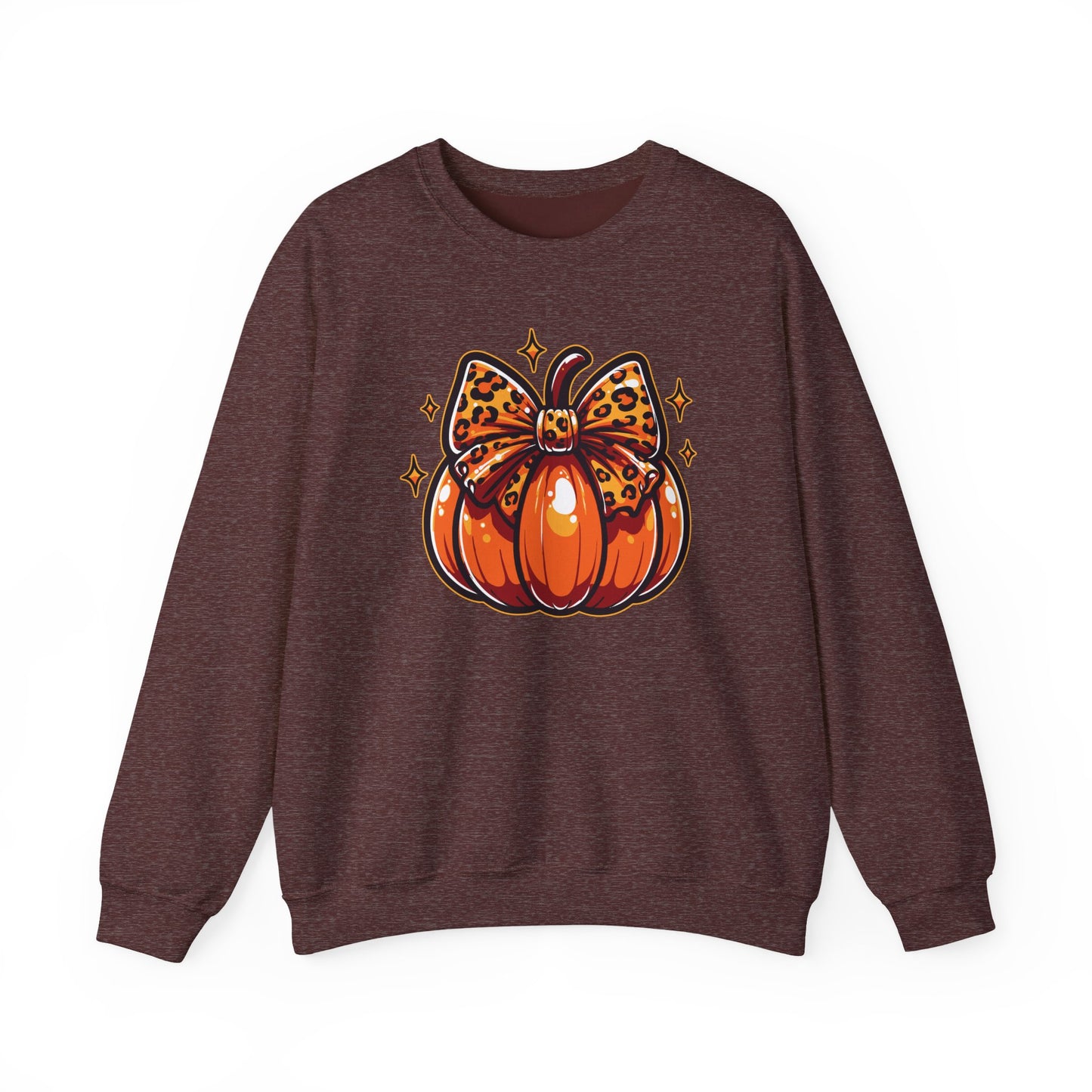 Leopard Pumpkin Bow Sweatshirt