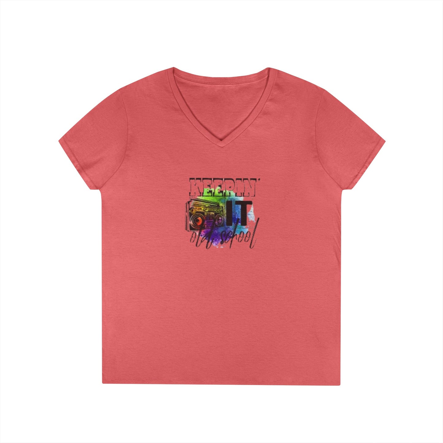 Colorful Boombox V-Neck T-Shirt