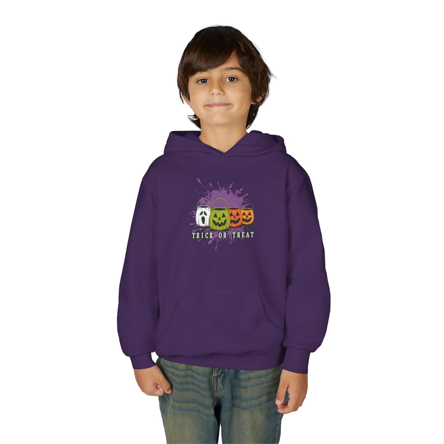 Halloween Pumpkin Trick or Treat Youth Hoodie