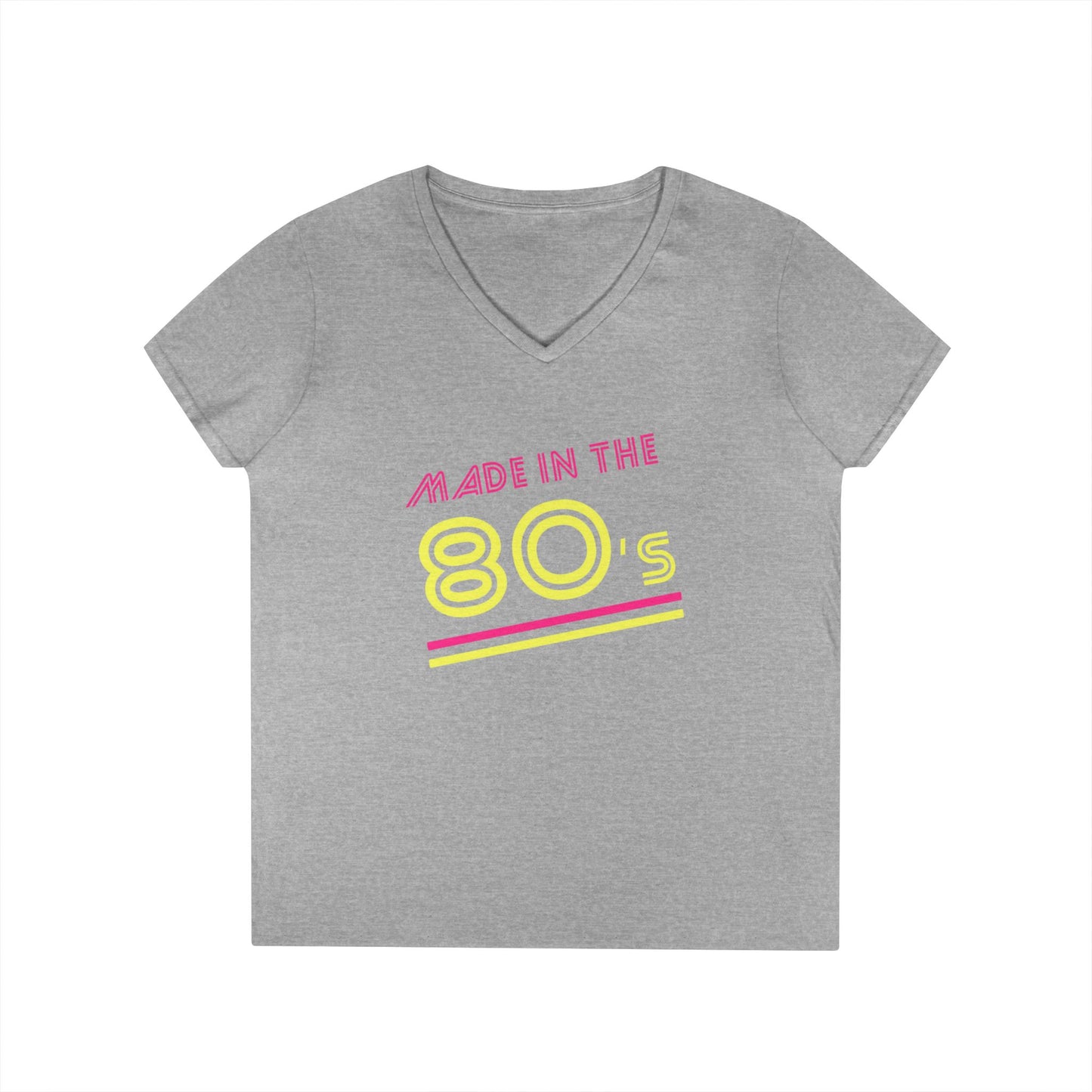 Made in the 80's Neon V-Neck T-Shirt