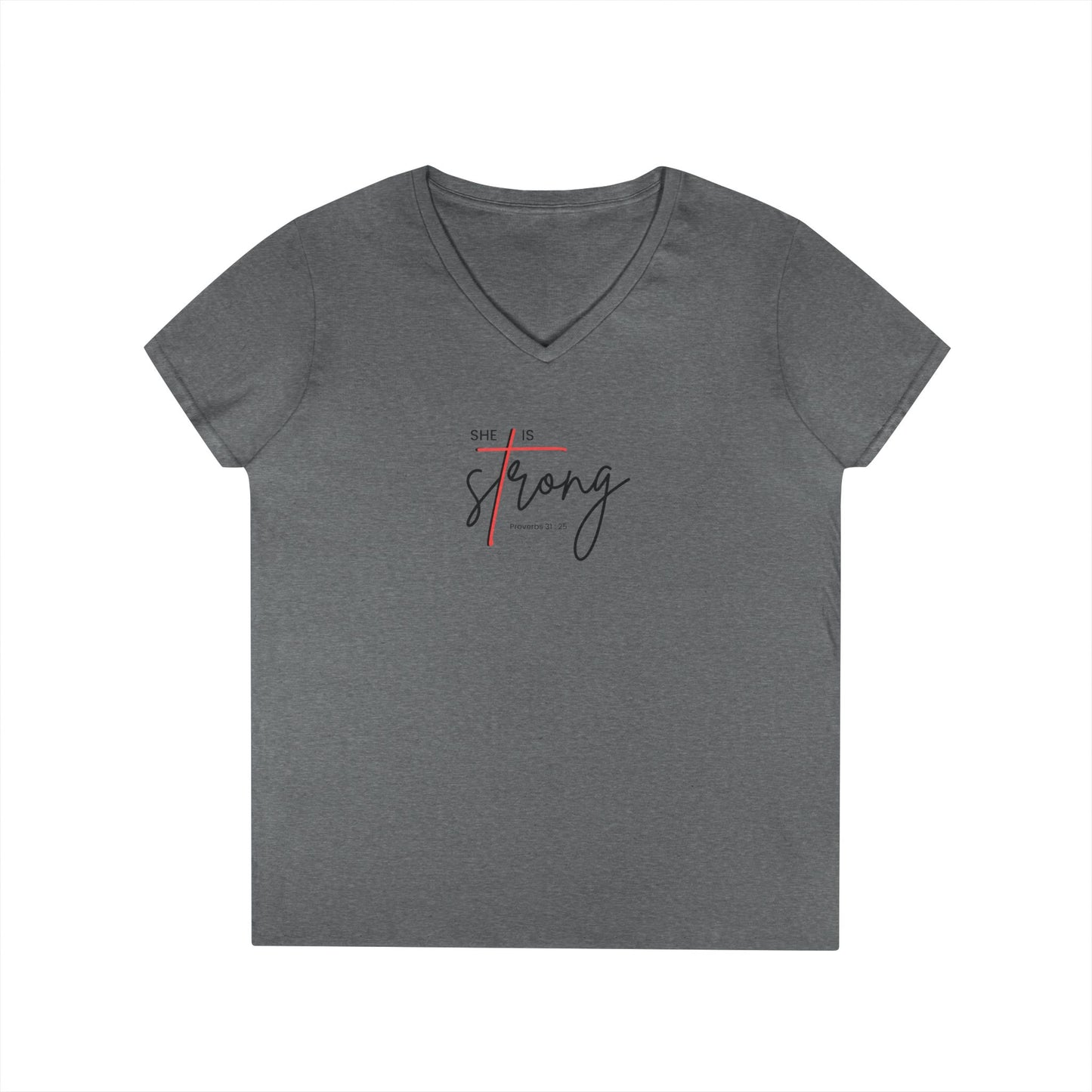 She is Strong V-Neck T-Shirt