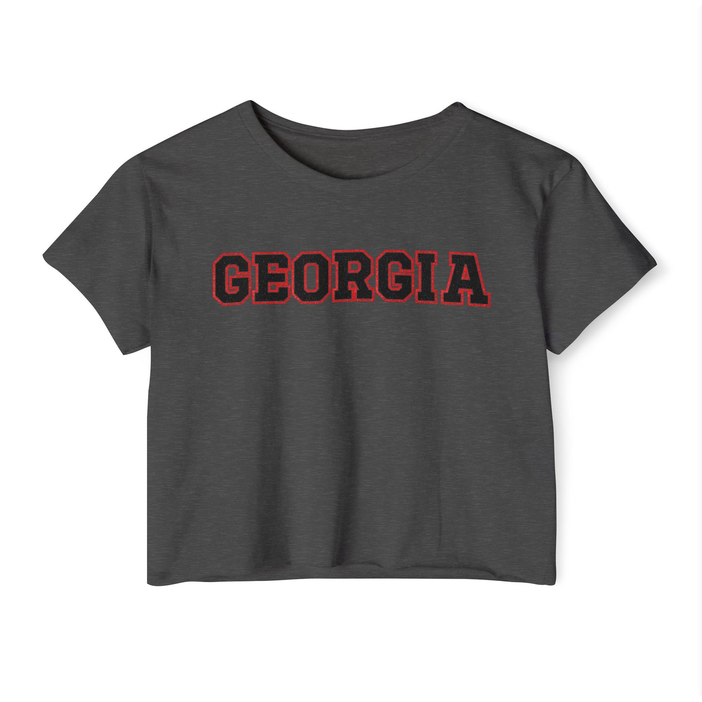Glittery Black Georgia Crop Top