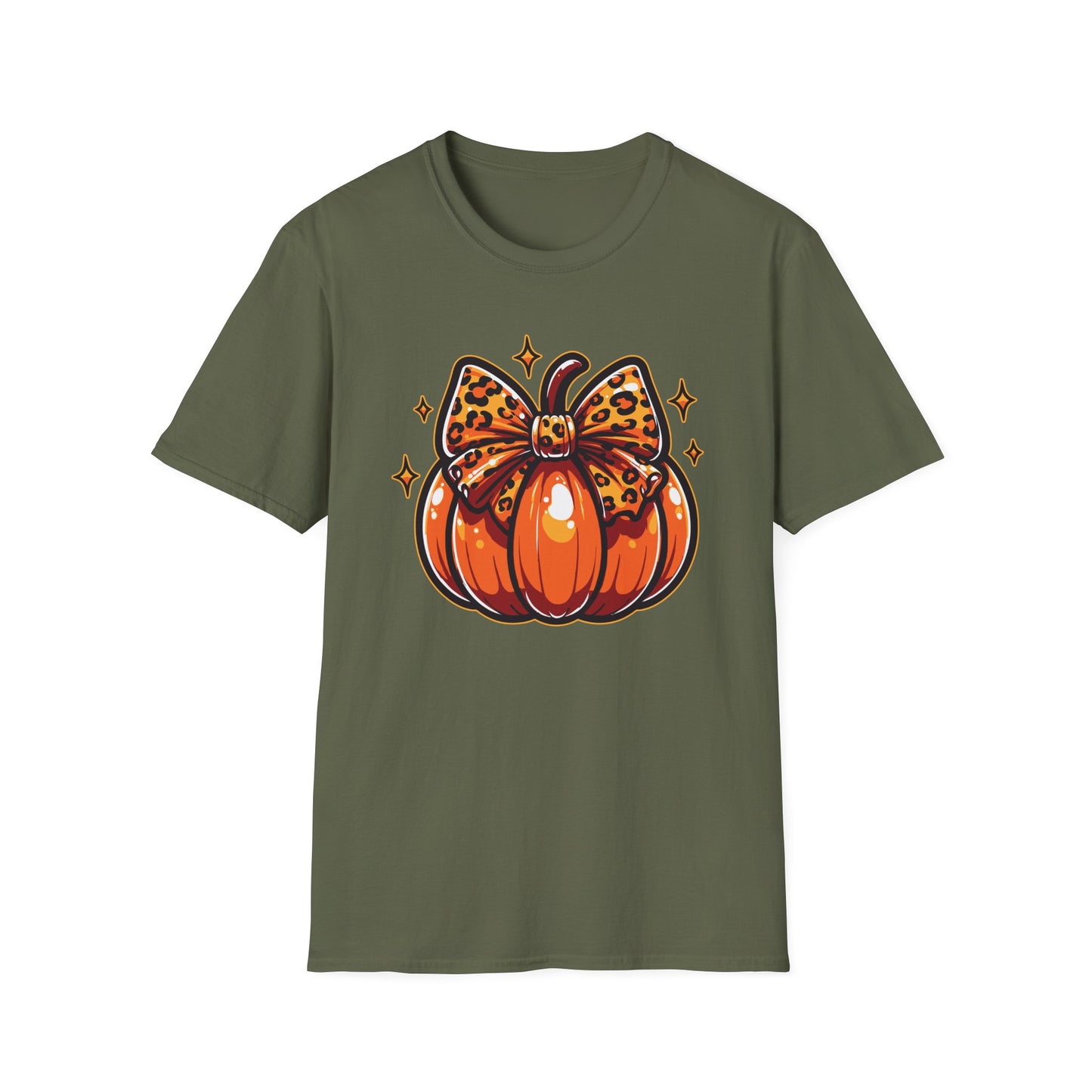Leopard Pumpkin Bow T-Shirt