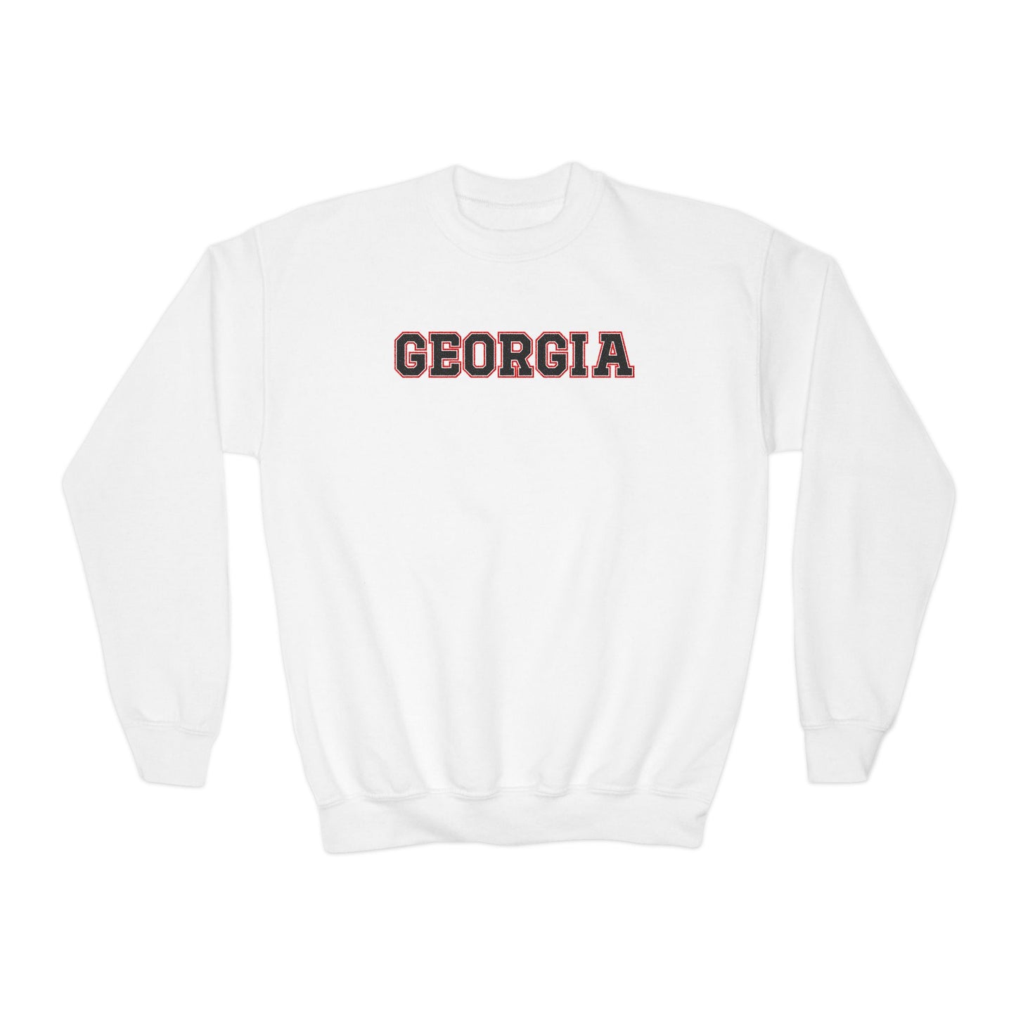 Glittery Black Georgia Youth Crewneck Sweatshirt