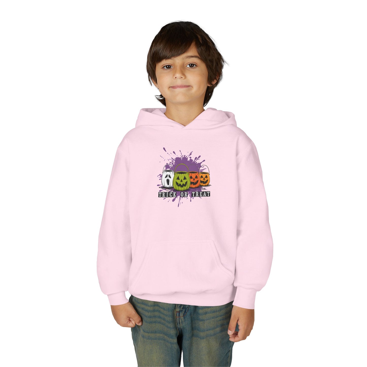 Halloween Pumpkin Trick or Treat Youth Hoodie