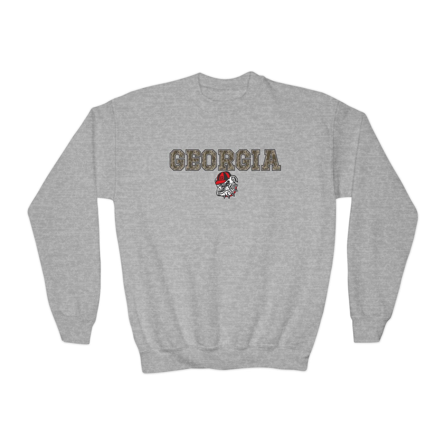 Camo Georgia Dog Youth Crewneck Sweatshirt