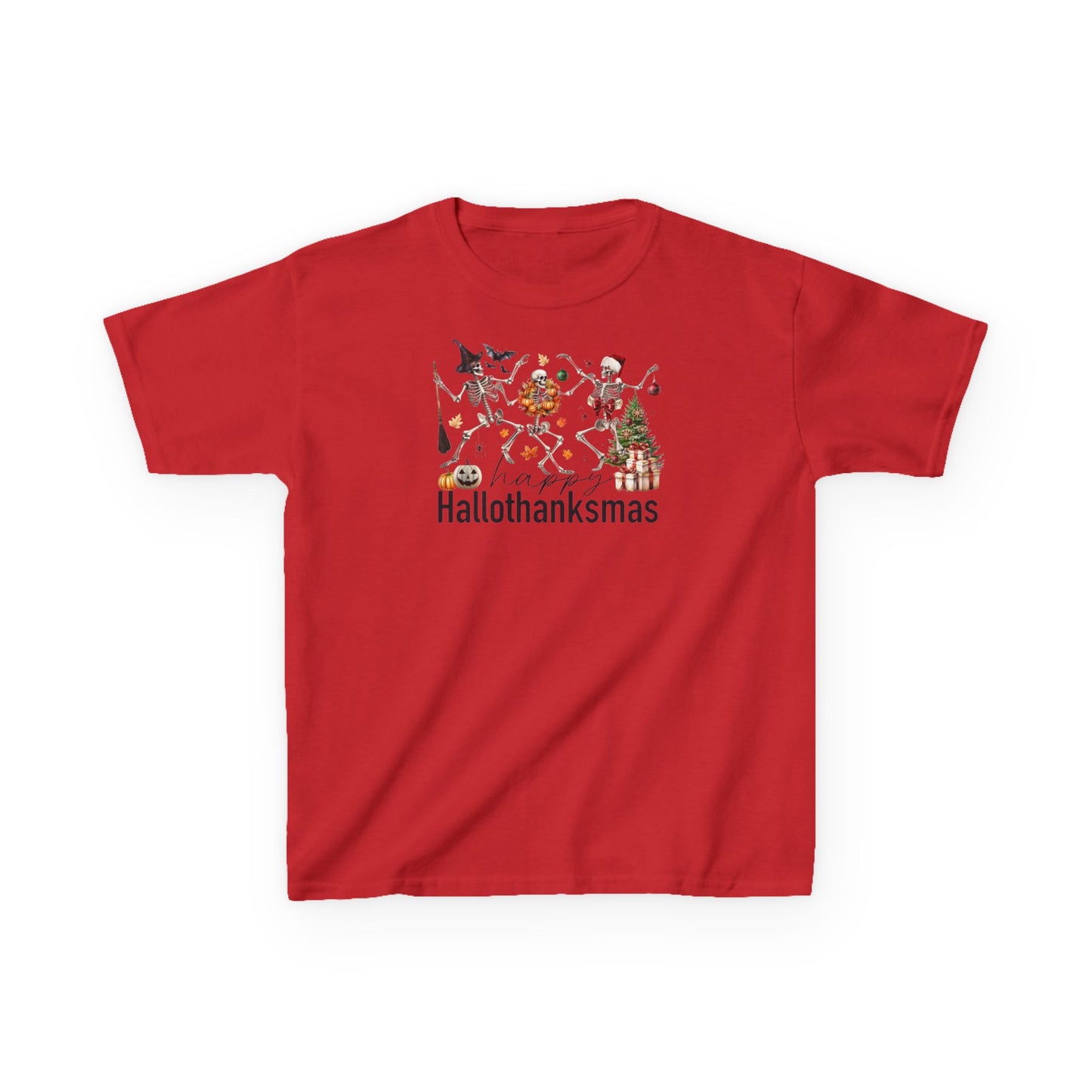 Happy Hallothanksmas Skeleton Kids Tee