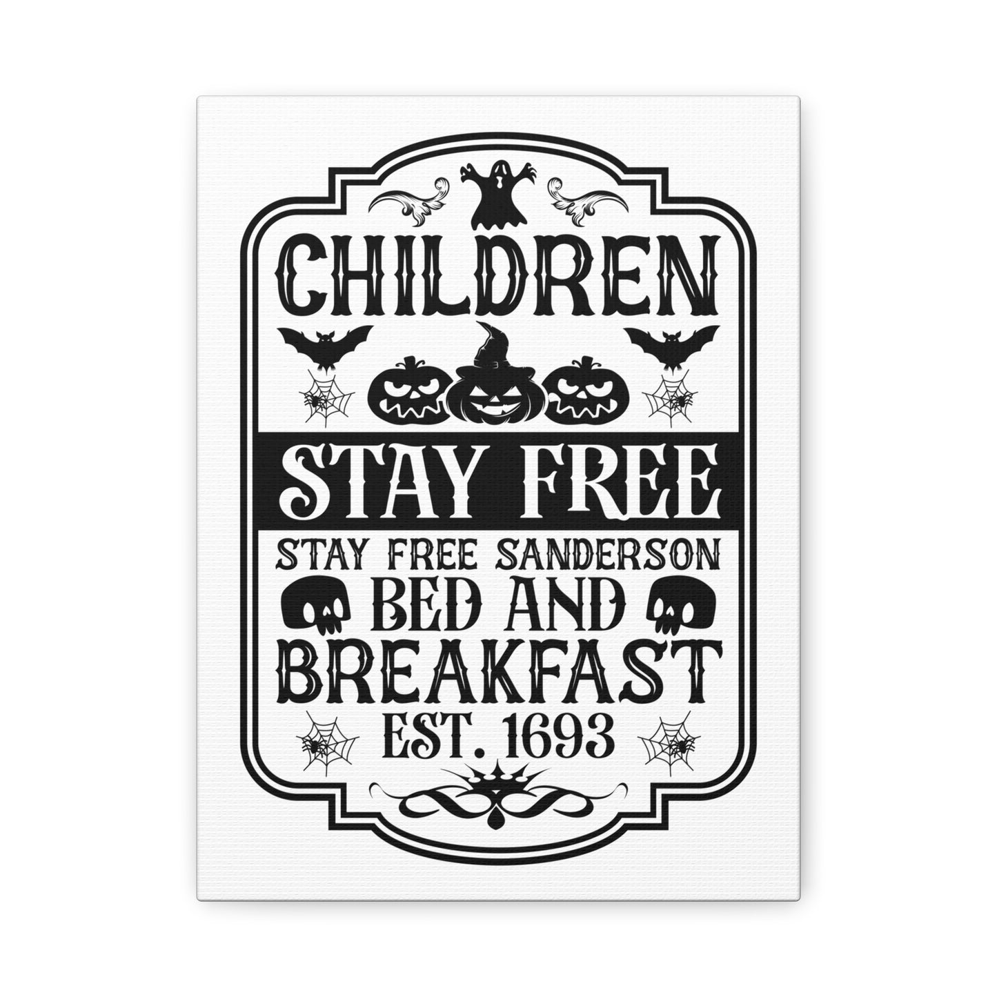 Sanderson Kids Stay Free Canvas Art
