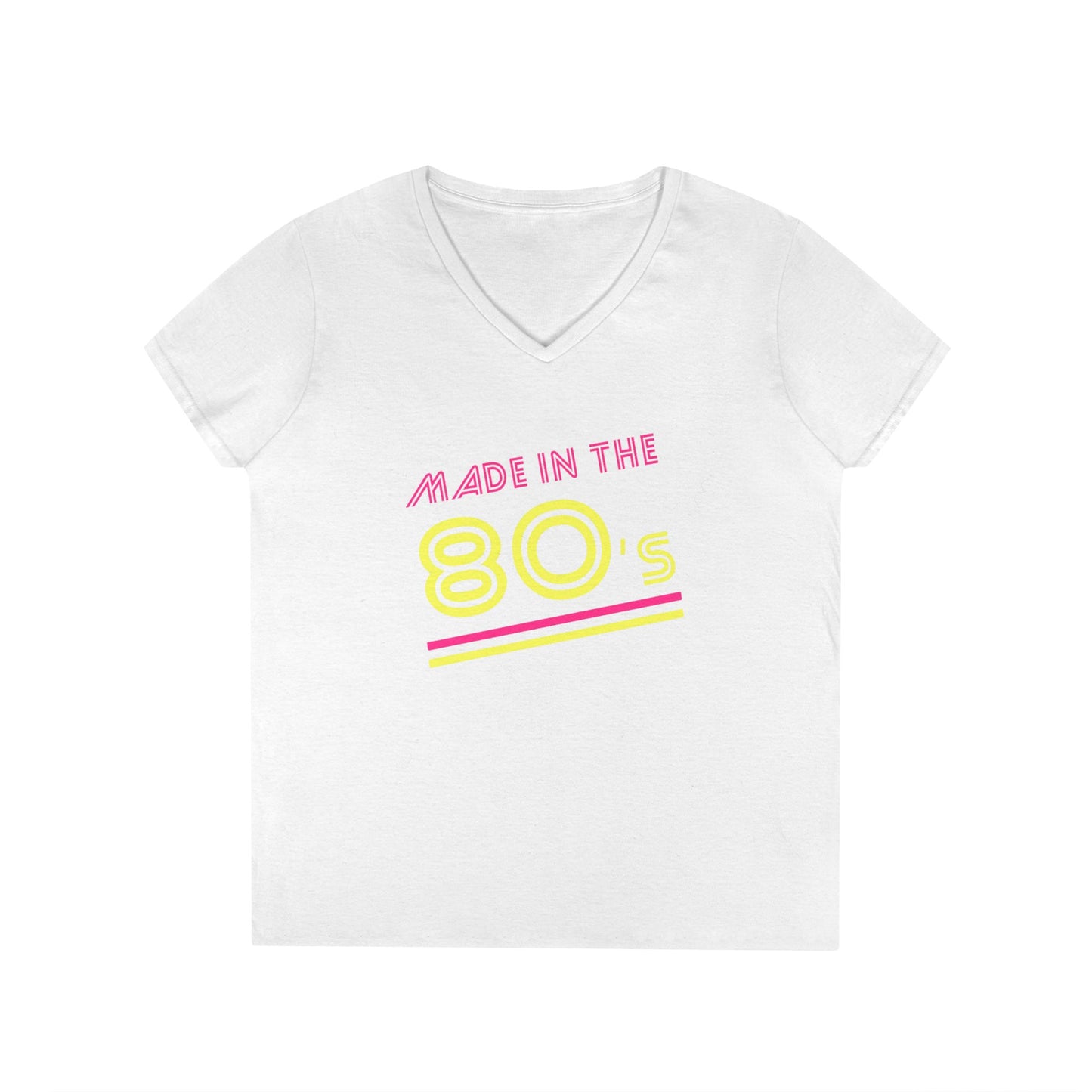 Made in the 80's Neon V-Neck T-Shirt