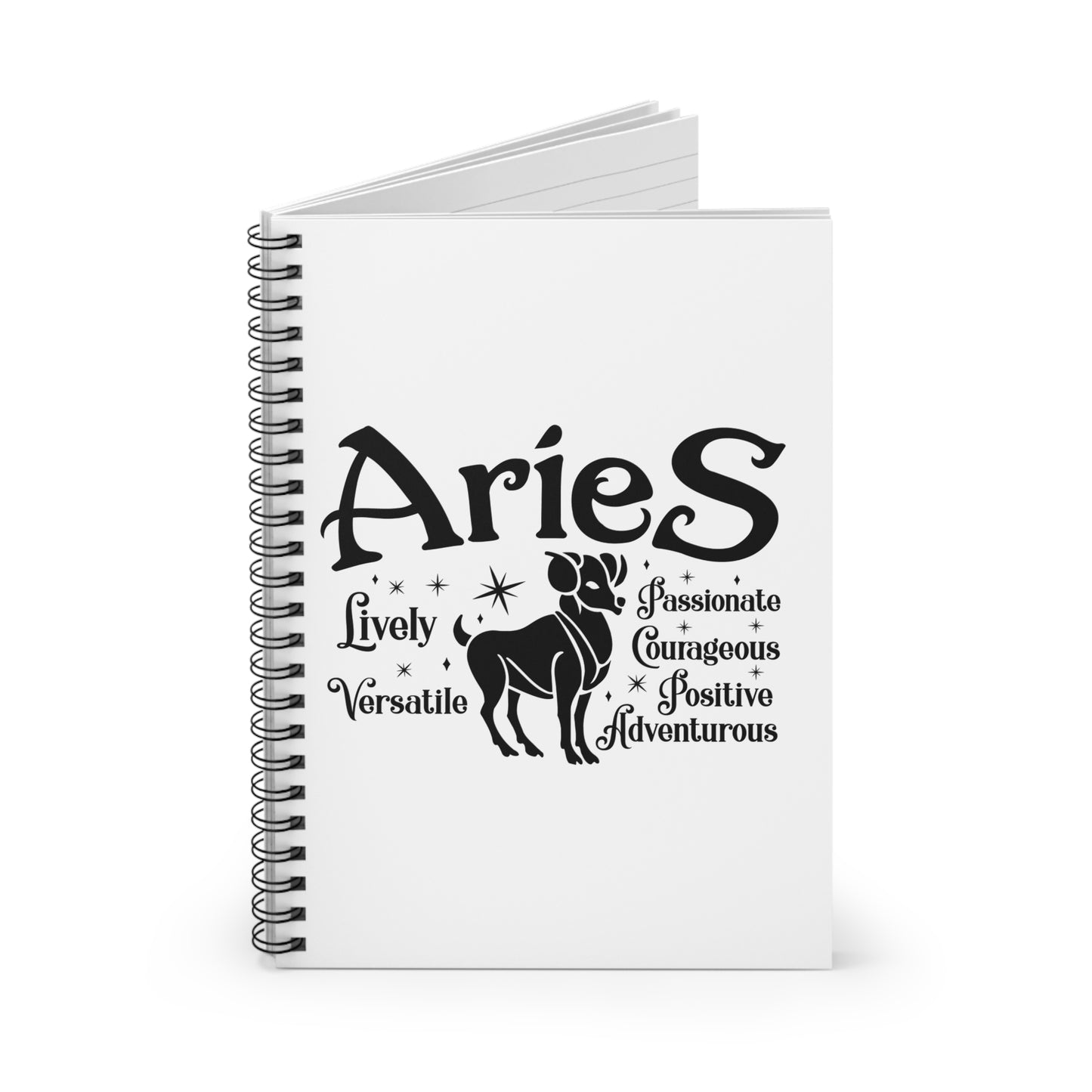 Aries Inspirational Spiral Notebook