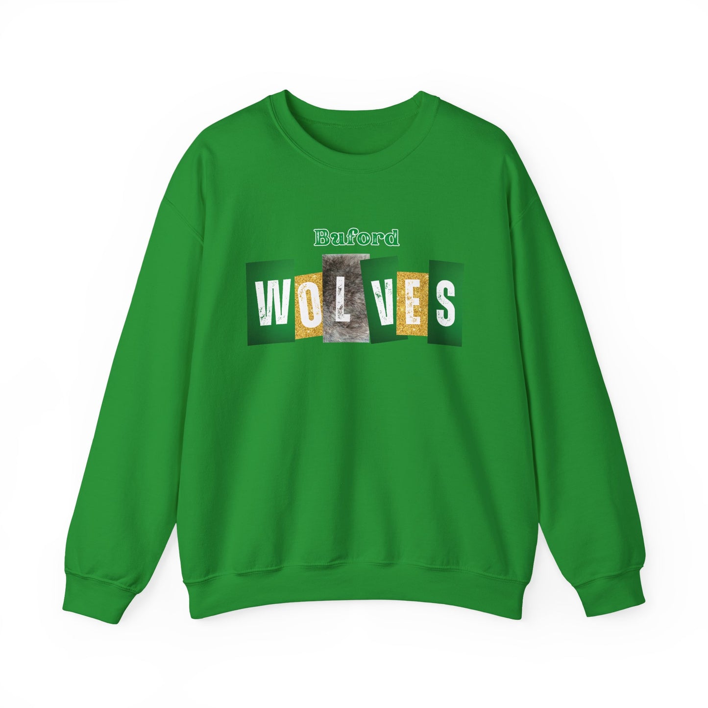 Buford Wolves Block letters Crewneck Sweatshirt