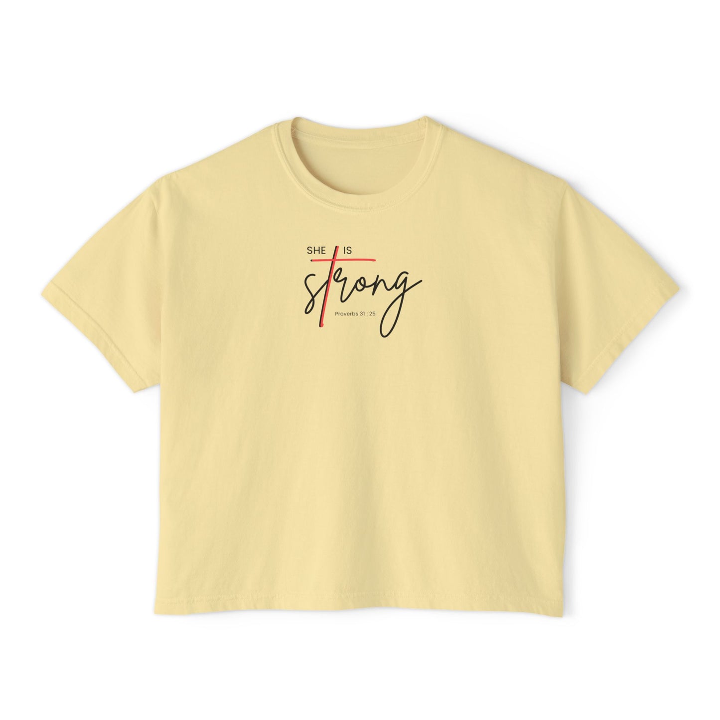Women's Boxy Tee - She is Strong