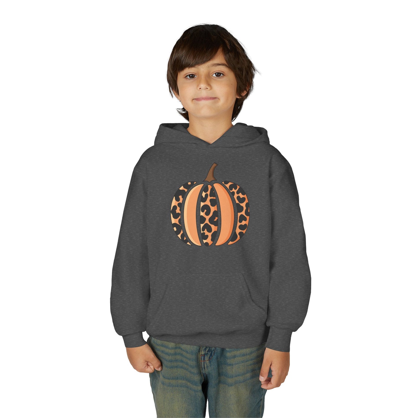 Leopard Print Pumpkin Youth Hoodie