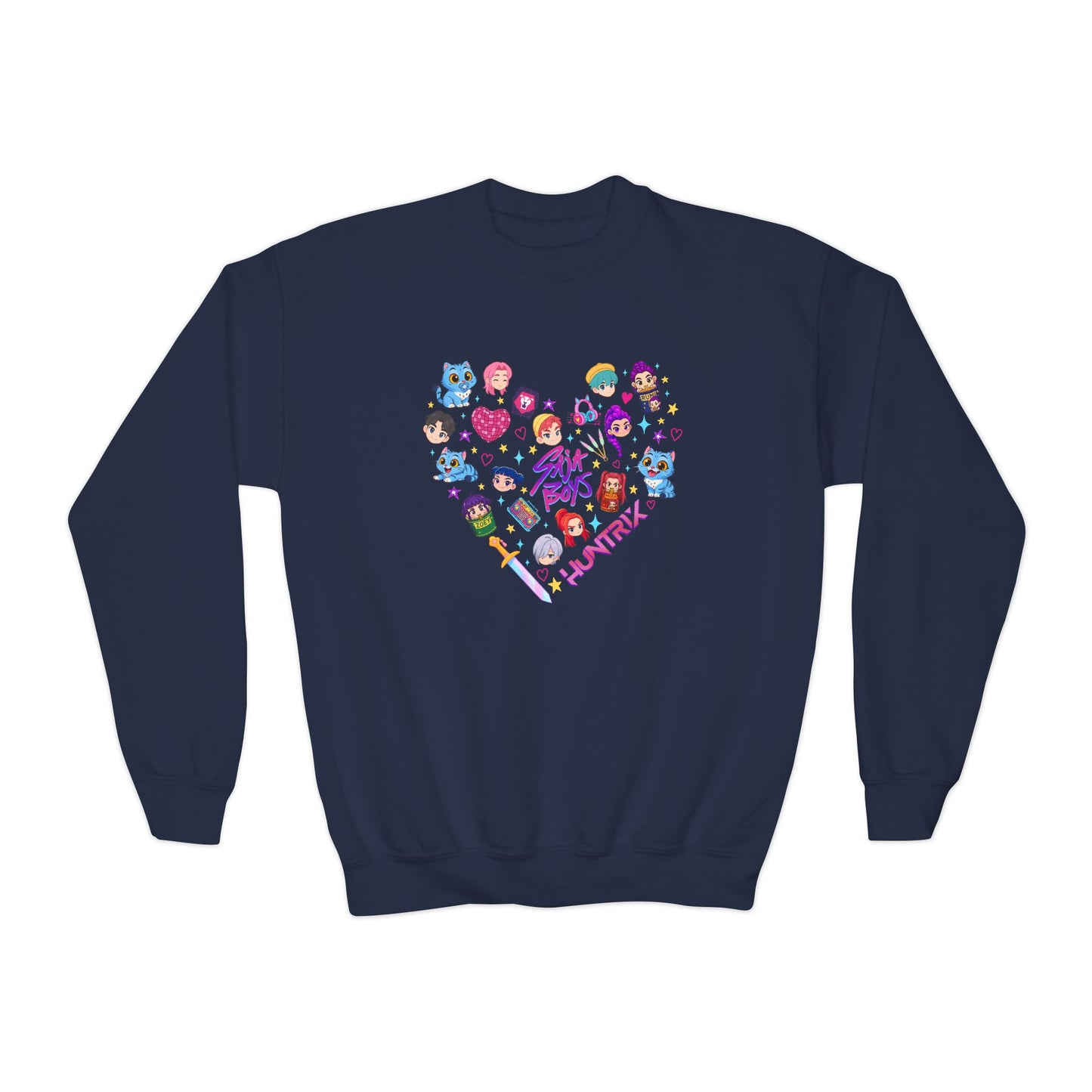 Youth Kpop Character Heart Crewneck Sweatshirt