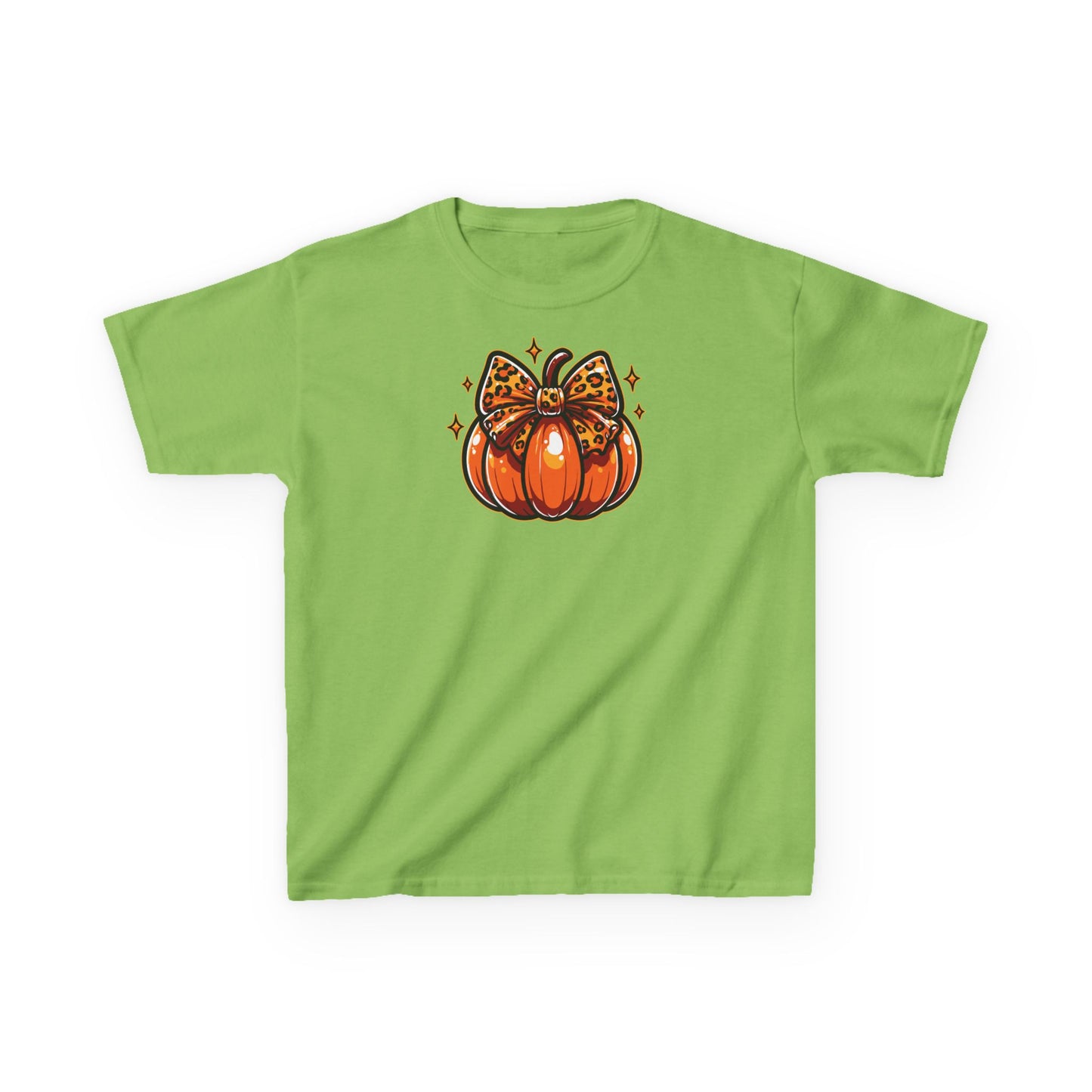 Leopard Pumpkin Bow Kids Tee