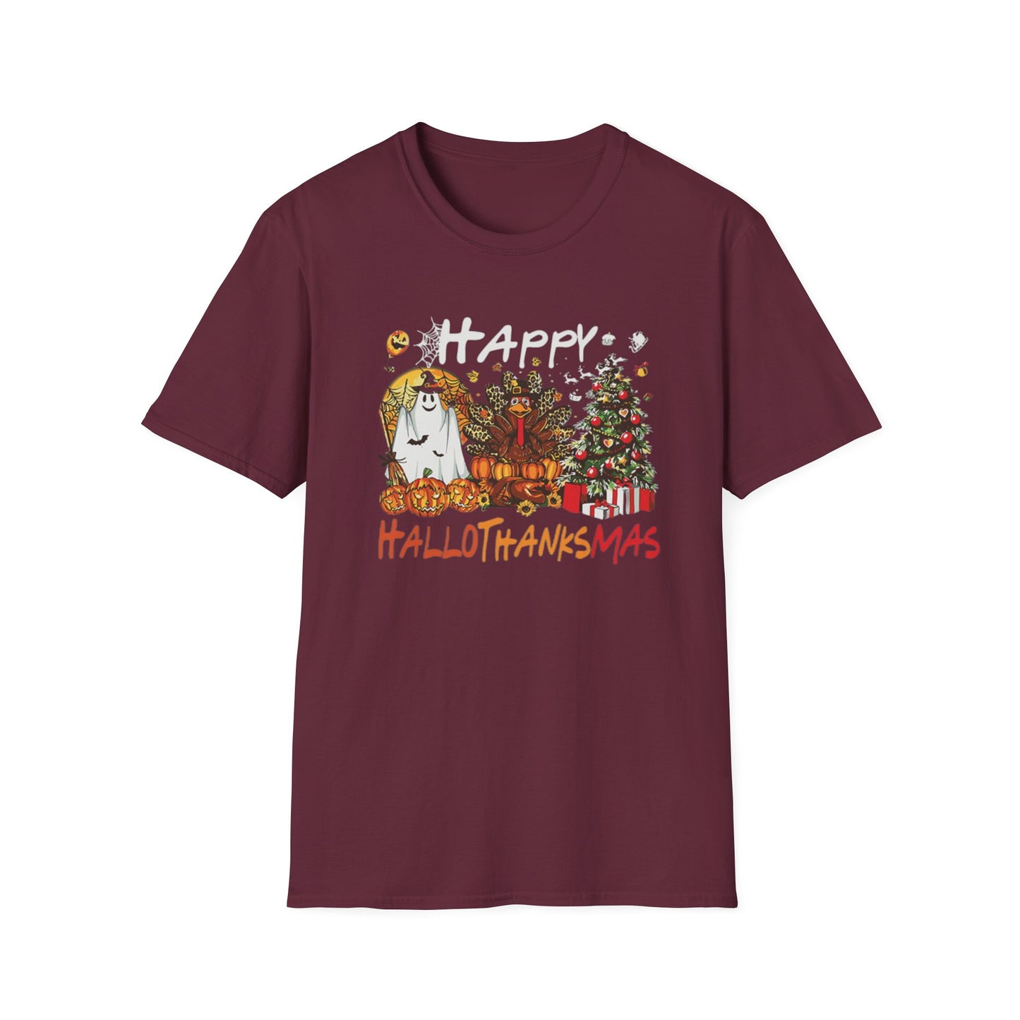 Happy Hallothanksmas Characters Unisex Softstyle T-Shirt