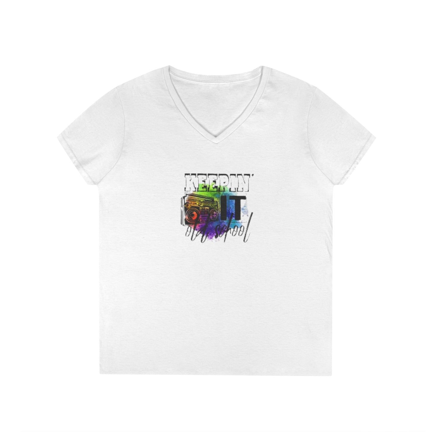 Colorful Boombox V-Neck T-Shirt