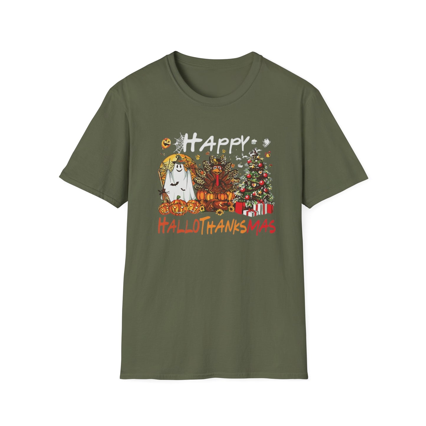 Happy Hallothanksmas Characters Unisex Softstyle T-Shirt