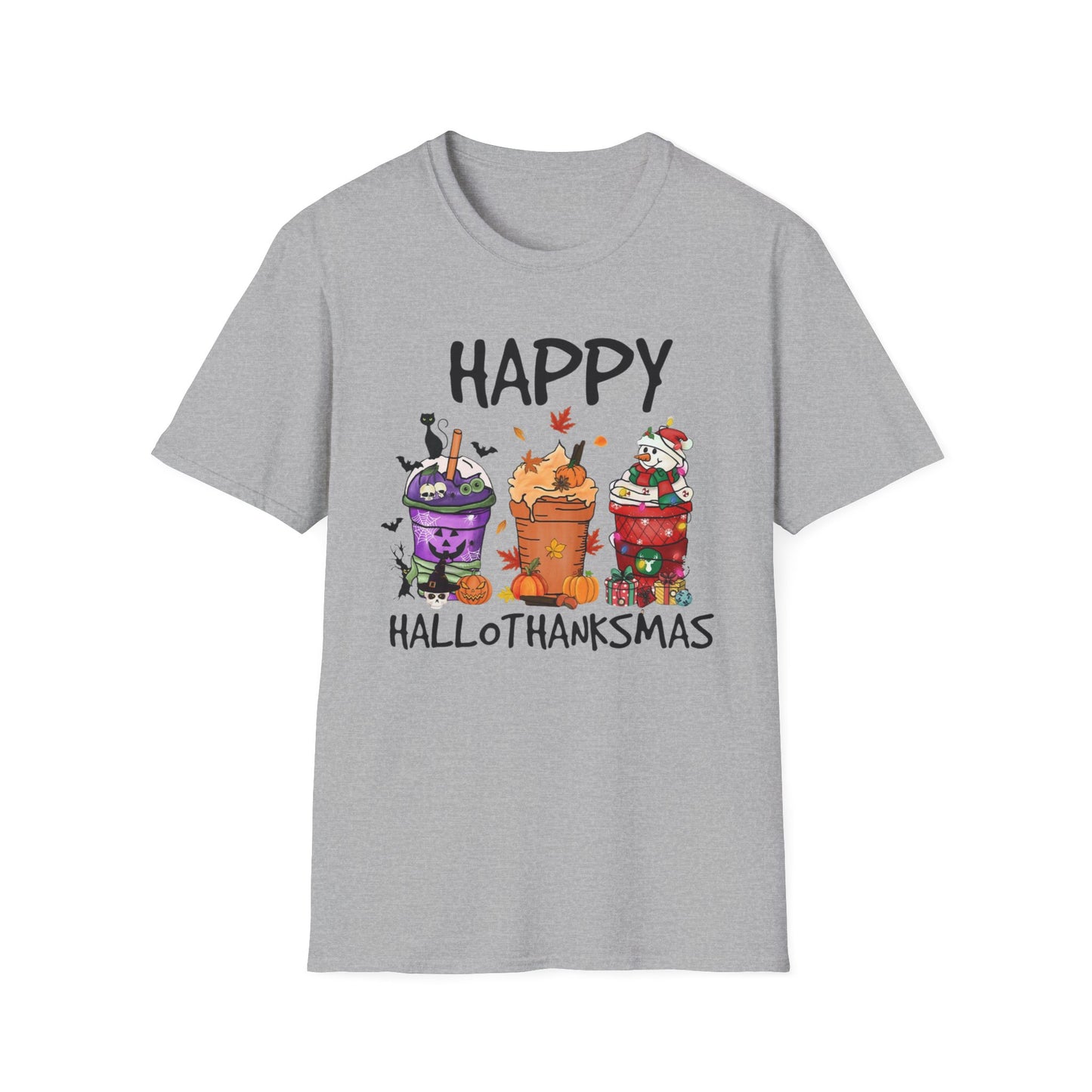 Happy Hallothanksmas Drinks Unisex Softstyle T-Shirt