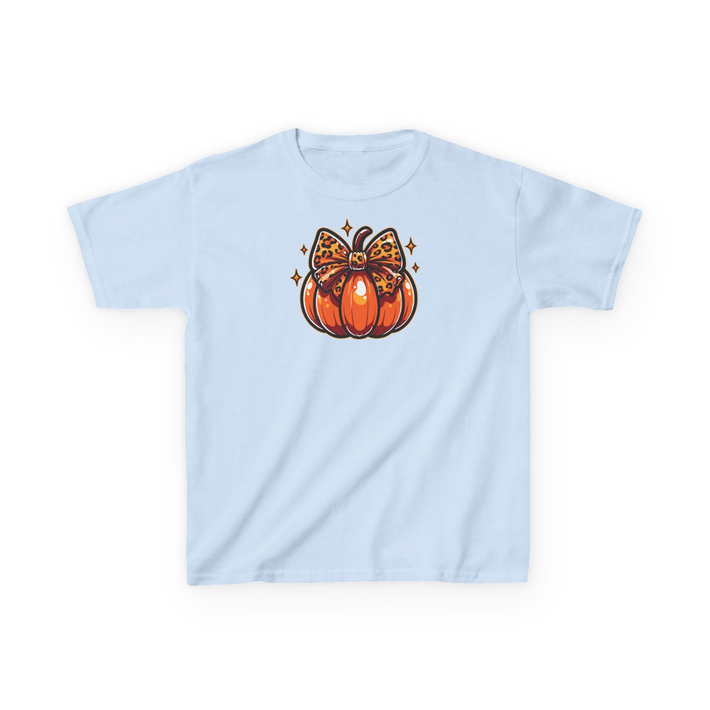 Leopard Pumpkin Bow Kids Tee