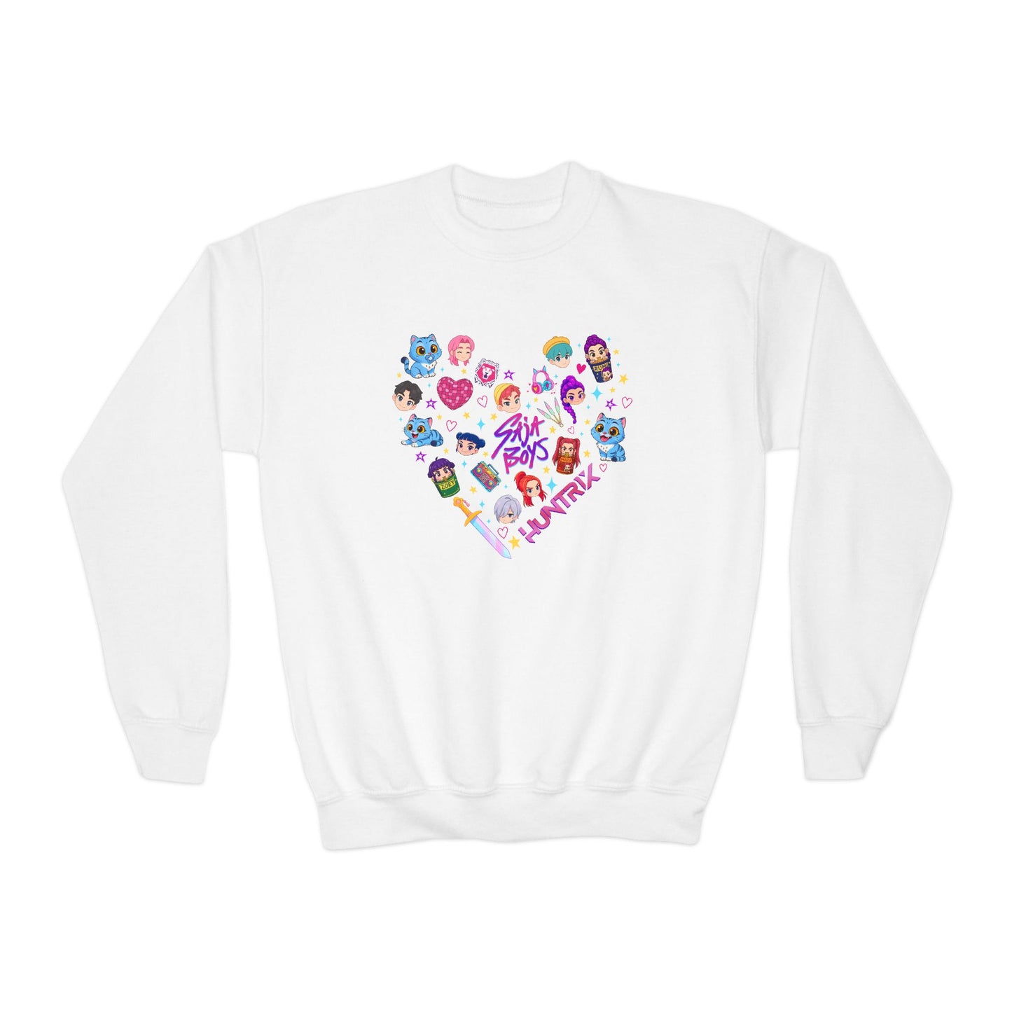 Youth Kpop Character Heart Crewneck Sweatshirt