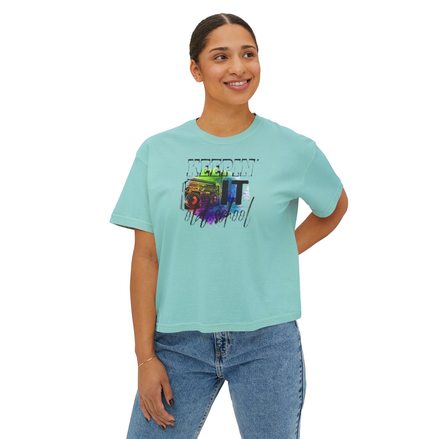 Colorful Boombox Boxy Tee