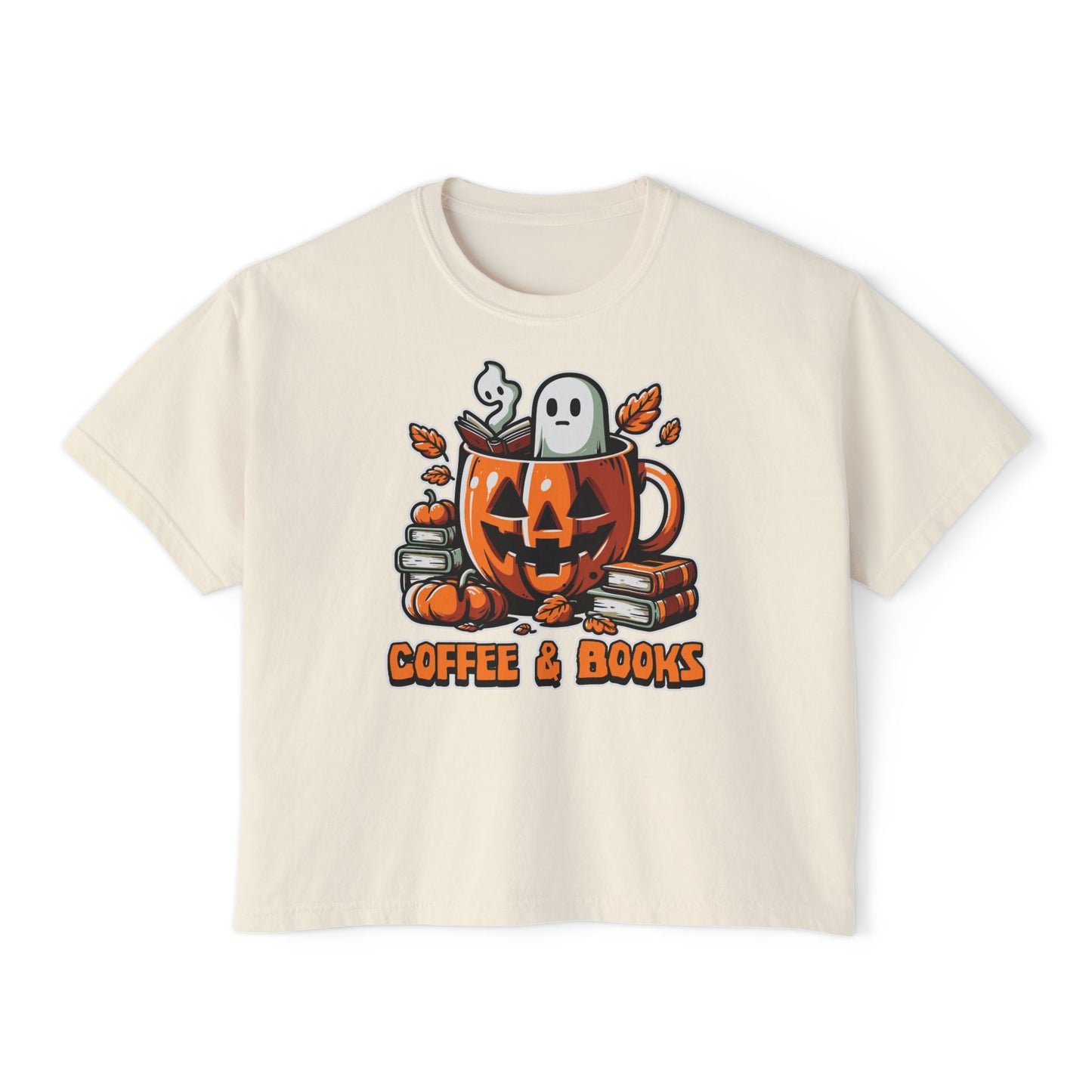 Halloween Coffee & Books Women's Boxy Tee