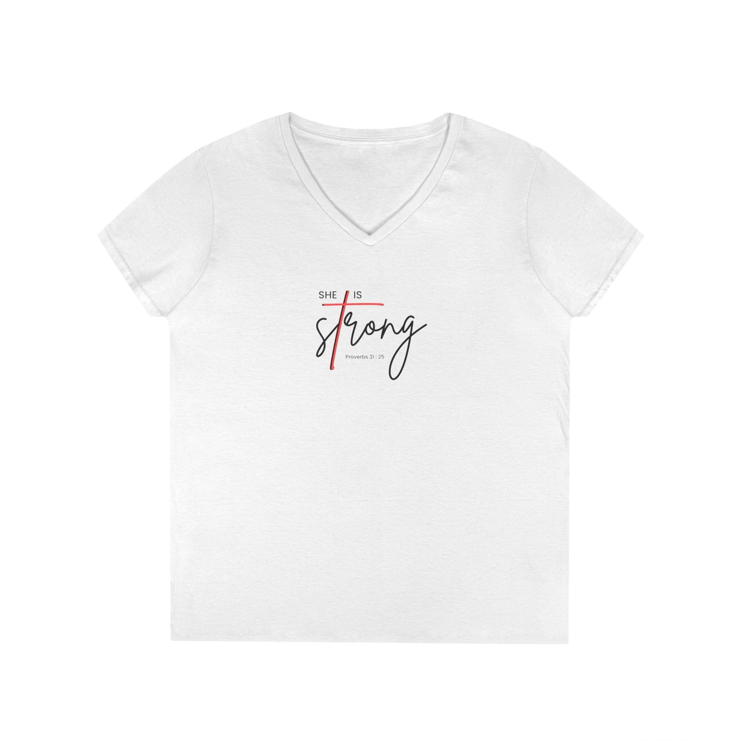 She is Strong V-Neck T-Shirt