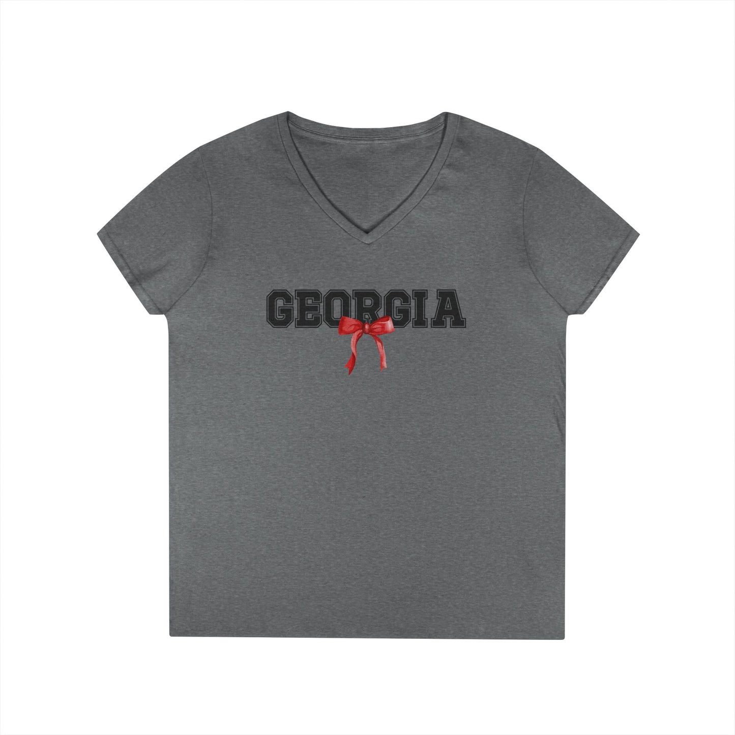 Georgia with bow V-Neck T-Shirt