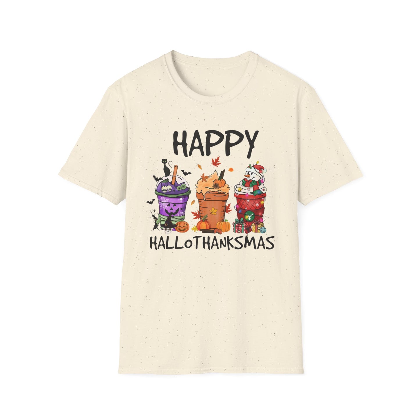 Happy Hallothanksmas Drinks Unisex Softstyle T-Shirt