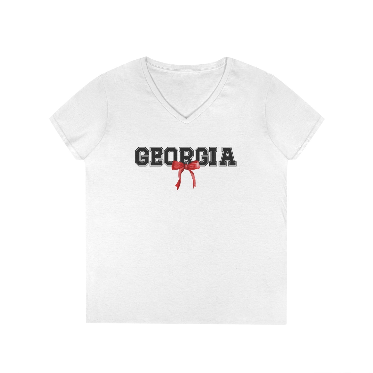 Georgia with bow V-Neck T-Shirt