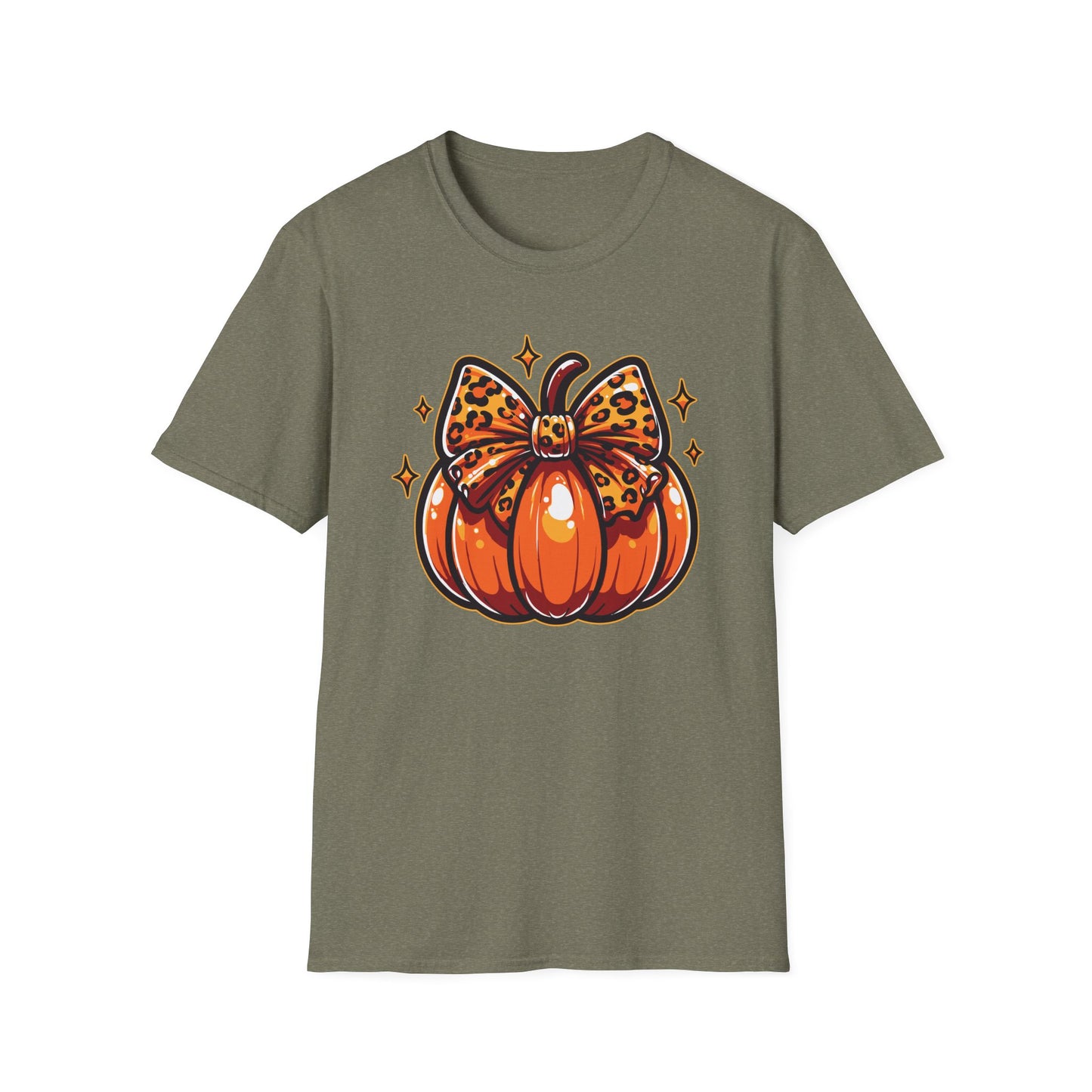 Leopard Pumpkin Bow T-Shirt