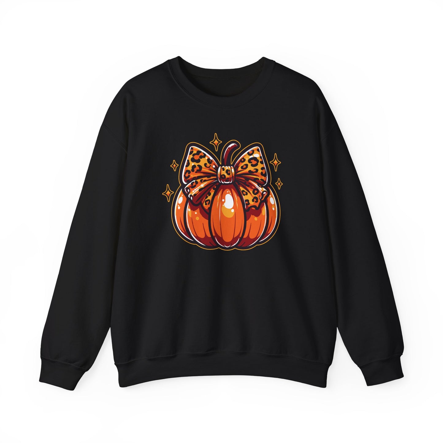 Leopard Pumpkin Bow Sweatshirt
