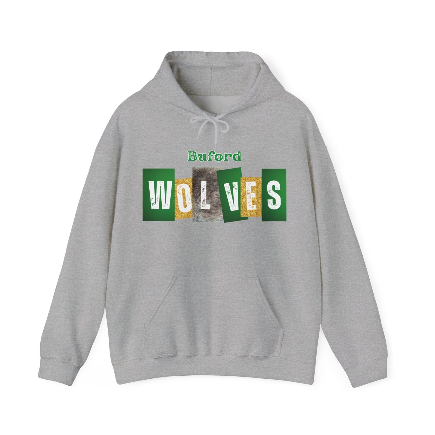 Buford Wolves Block Letters Hoodie