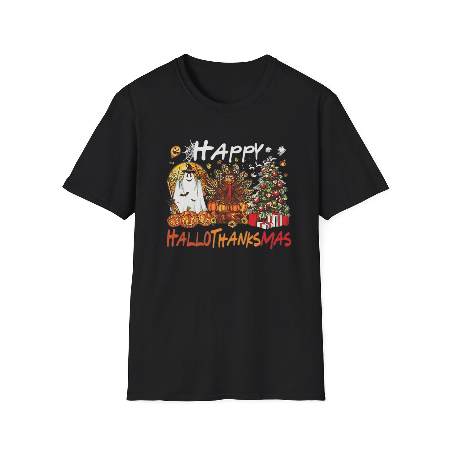 Happy Hallothanksmas Characters Unisex Softstyle T-Shirt