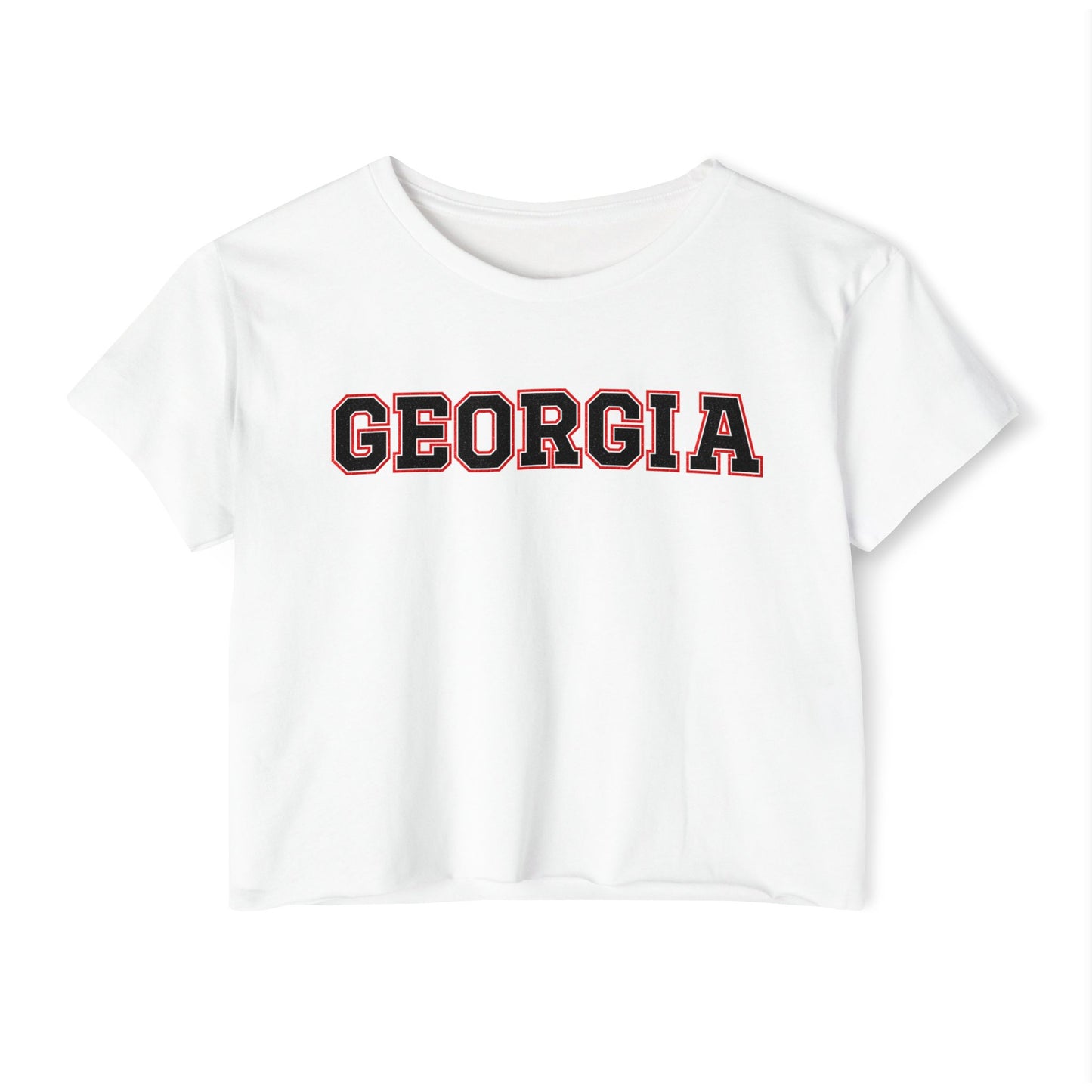 Glittery Black Georgia Crop Top