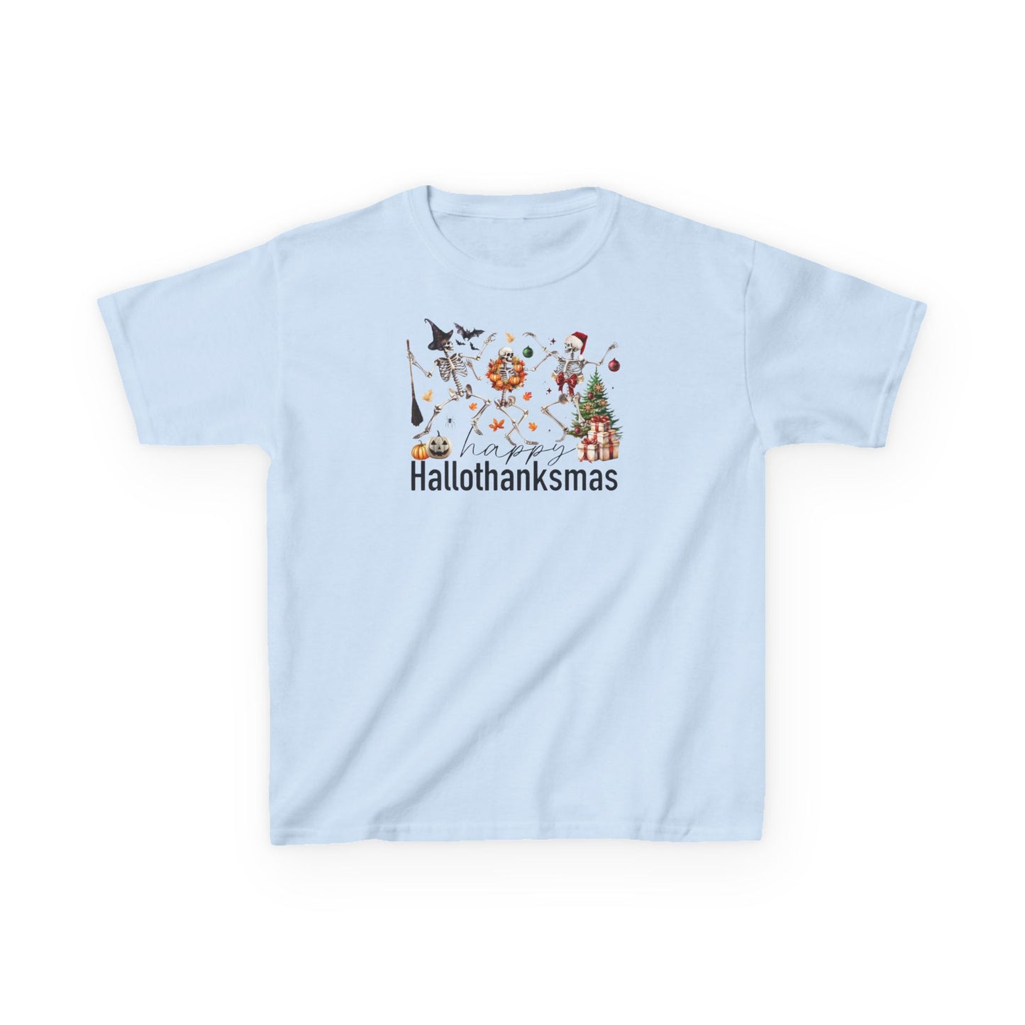 Happy Hallothanksmas Skeleton Kids Tee