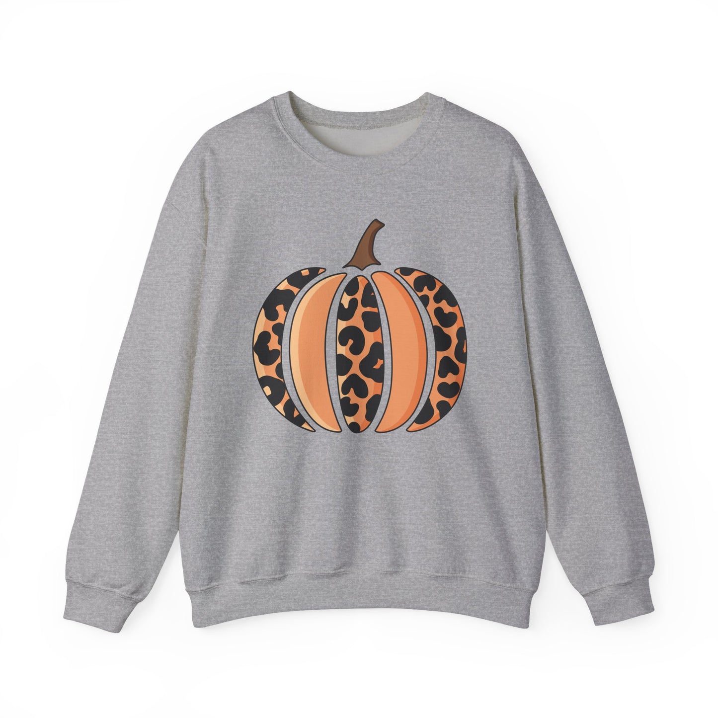 Leopard Print Pumpkin Crewneck Sweatshirt