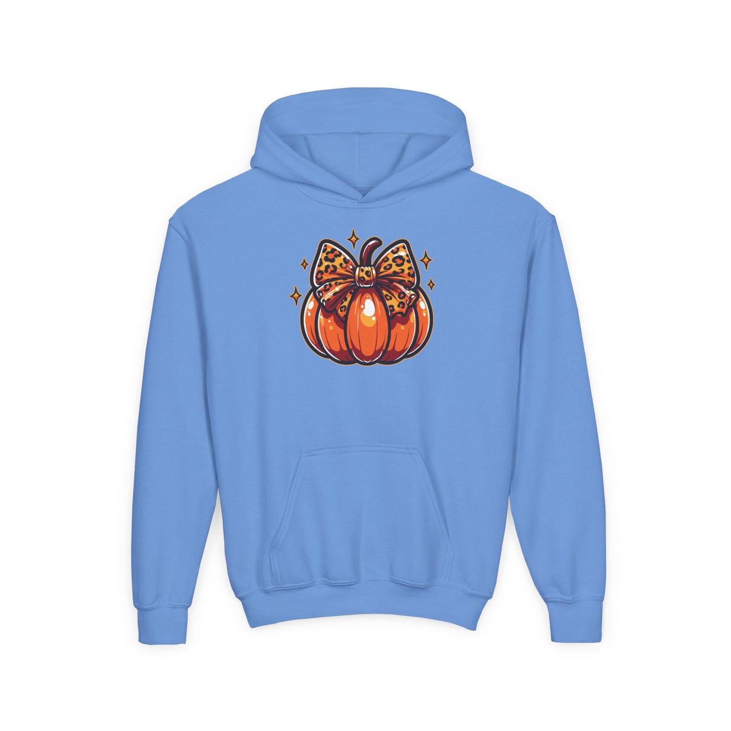 Leopard Pumpkin Bow Youth Hoodie
