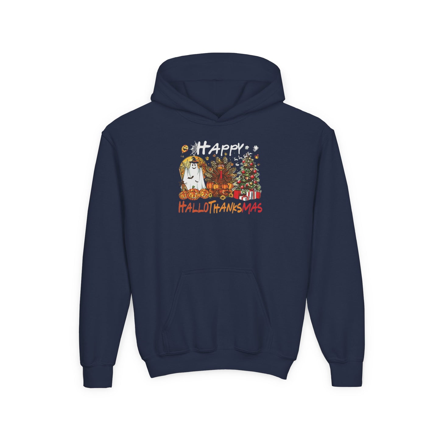 Happy Hallothanksmas Characters Youth Hoodie
