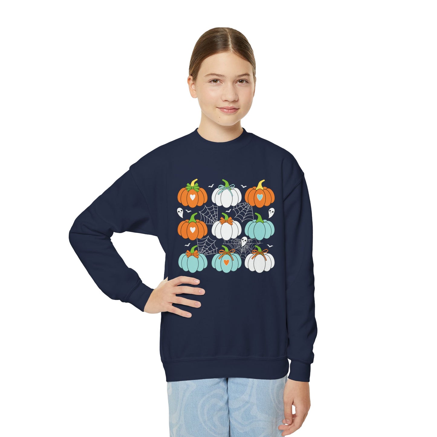 Halloween Pumpkin Youth Crewneck Sweatshirt