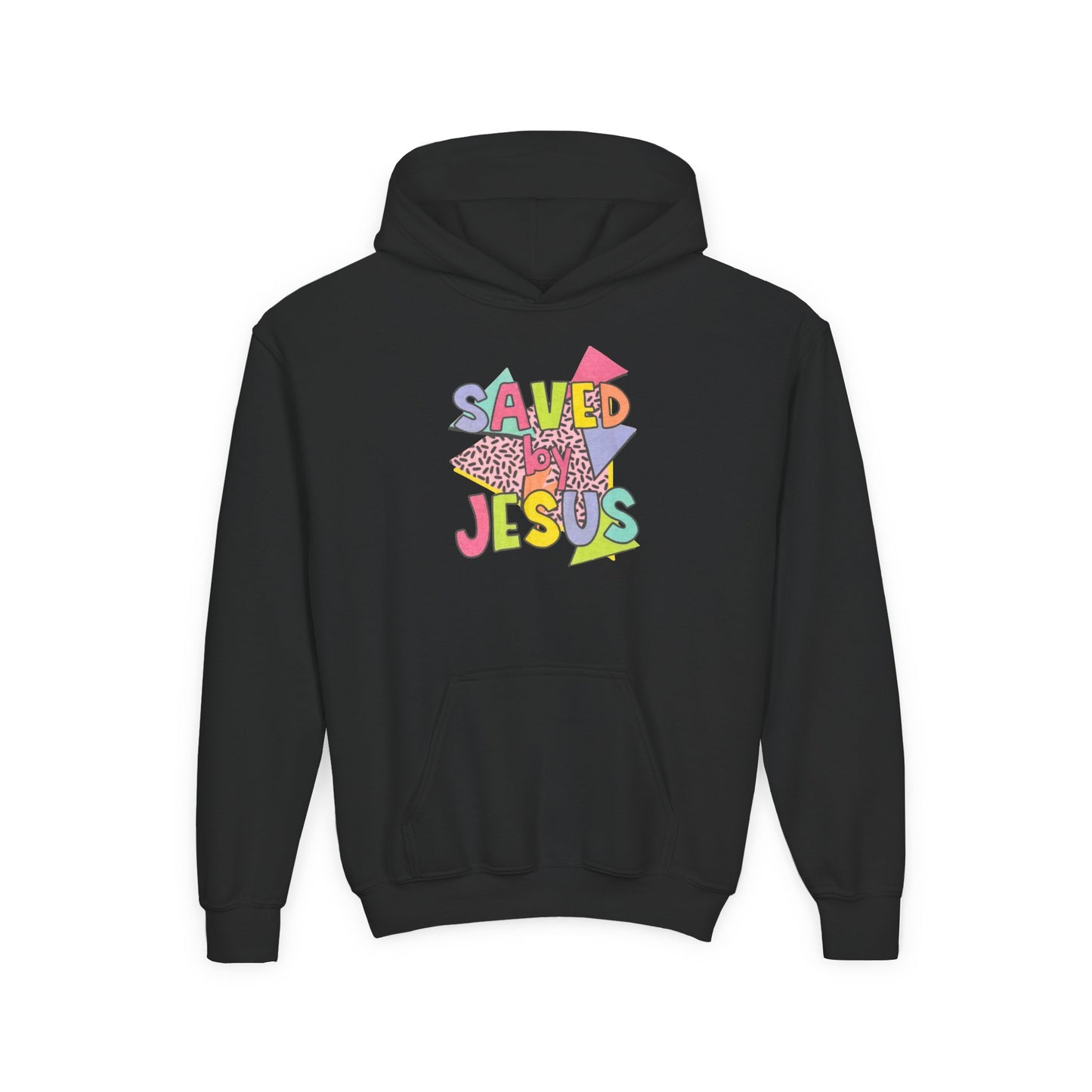 Retro Saved by Jesus Youth Hooded Sweatshirt