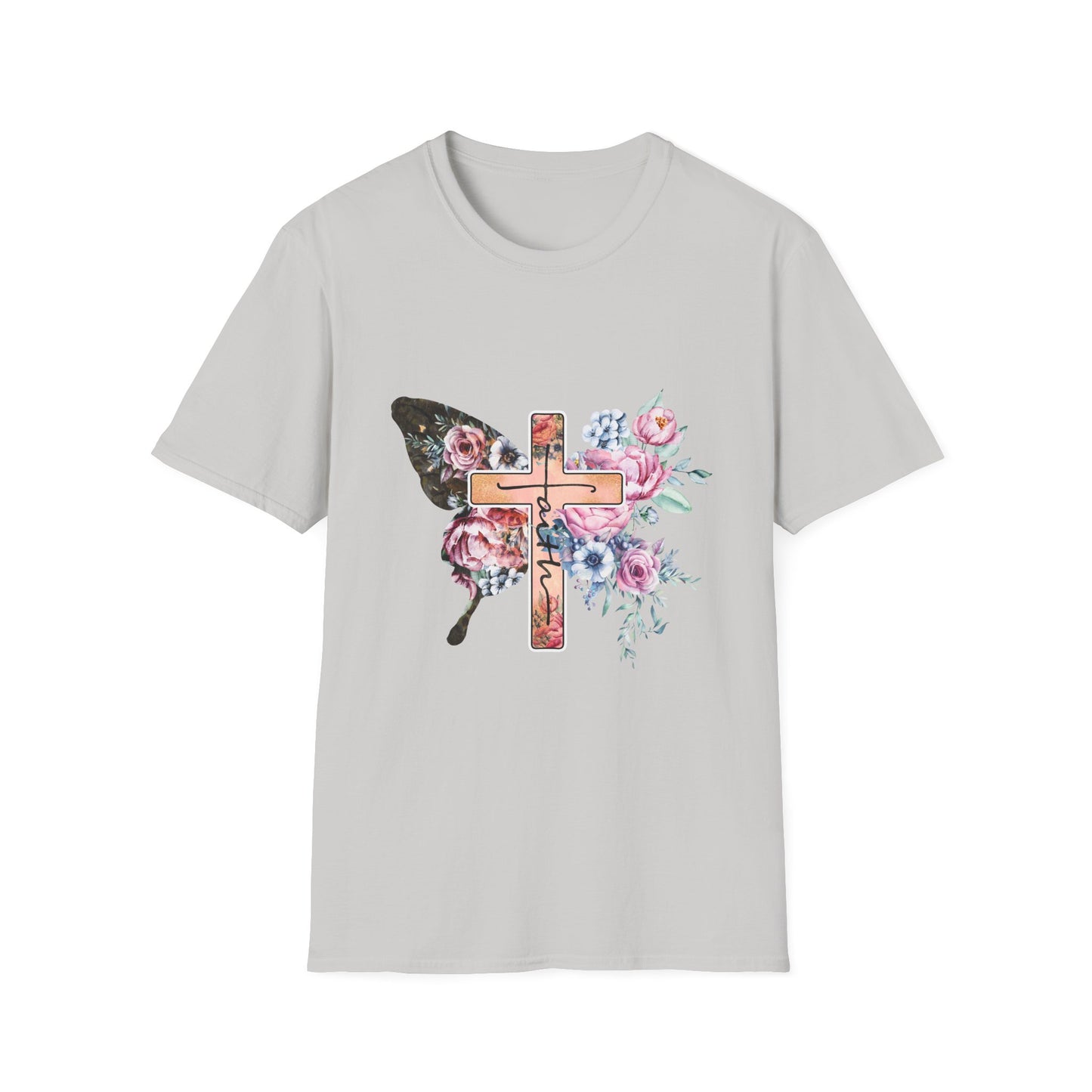 Floral Cross Butterfly T-Shirt